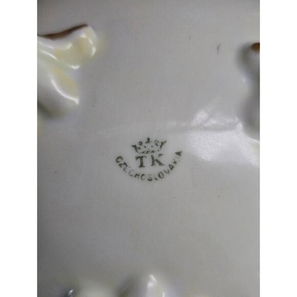 TK Thun Czechoslovakia Footed Trinket Jar w/ Lid Hand Painted 1920s Antique - Picture 10 of 10